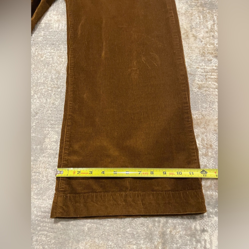 Time & Tru High Rise Wide Leg Corduroy Ankle Pants Button Fly Size 14 Brown 🍁 🍂 - Picture 11 of 11